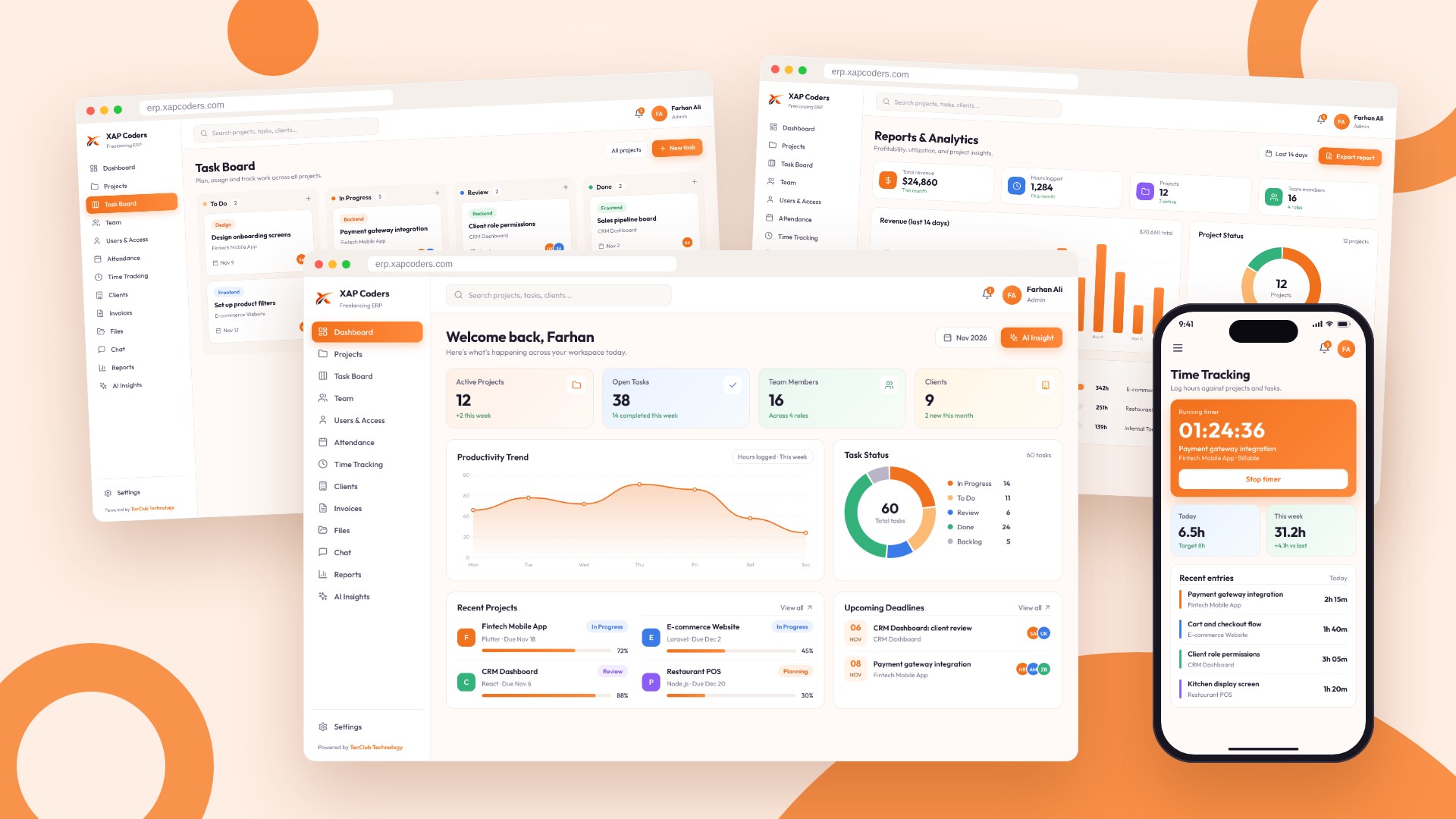 XAP Coders – Smart Freelancing ERP System